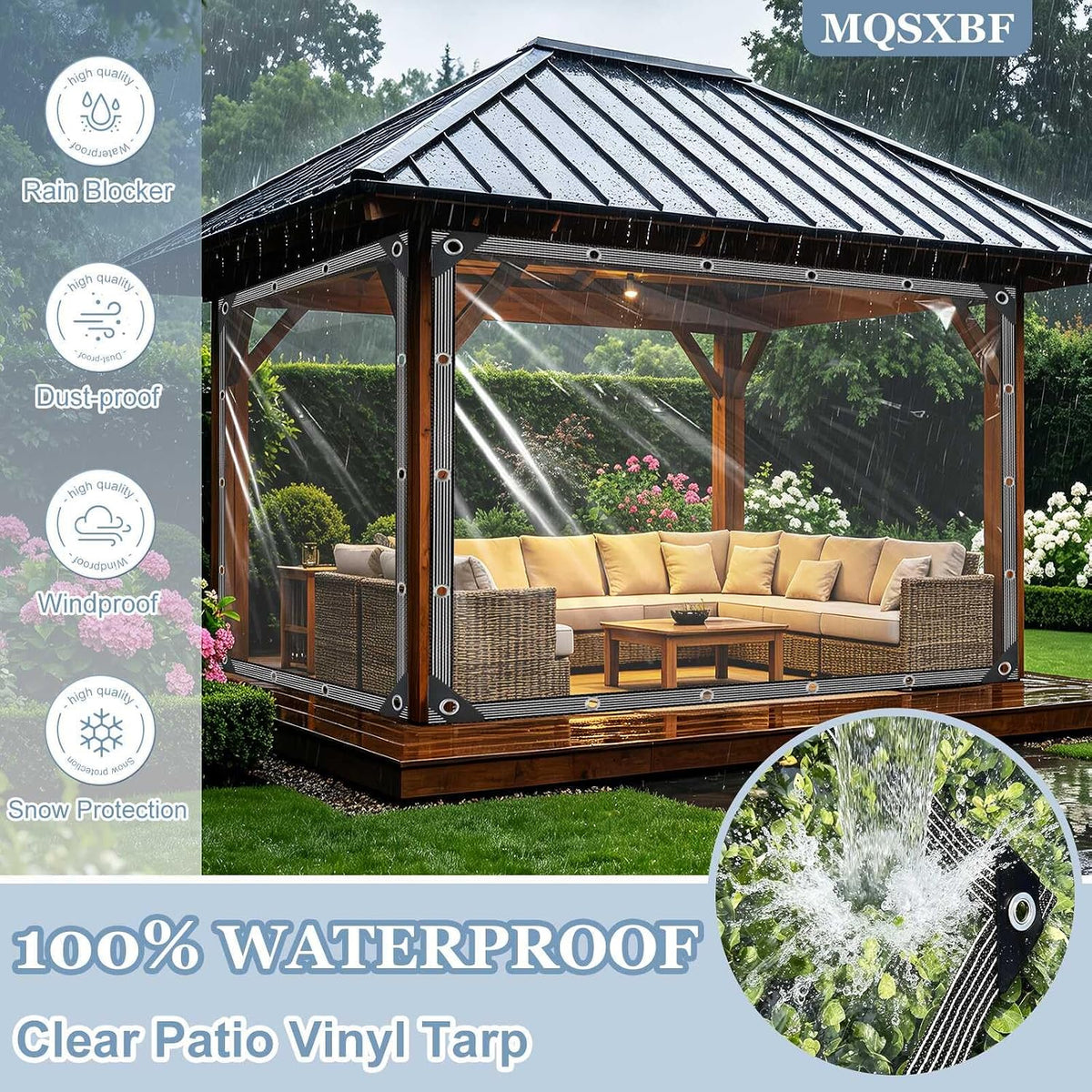 5x8ft clear tarp 14mil clear tarps heavy duty shown in use