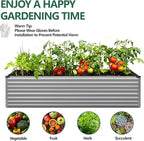 Vengarus 12x2x2FT Galvanized Raised Garden Bed Kit, Large Rectangle Elevated Planter for Vegetables, Flowers, Herbs and Succulents - 359 Gallon Capacity,Silver