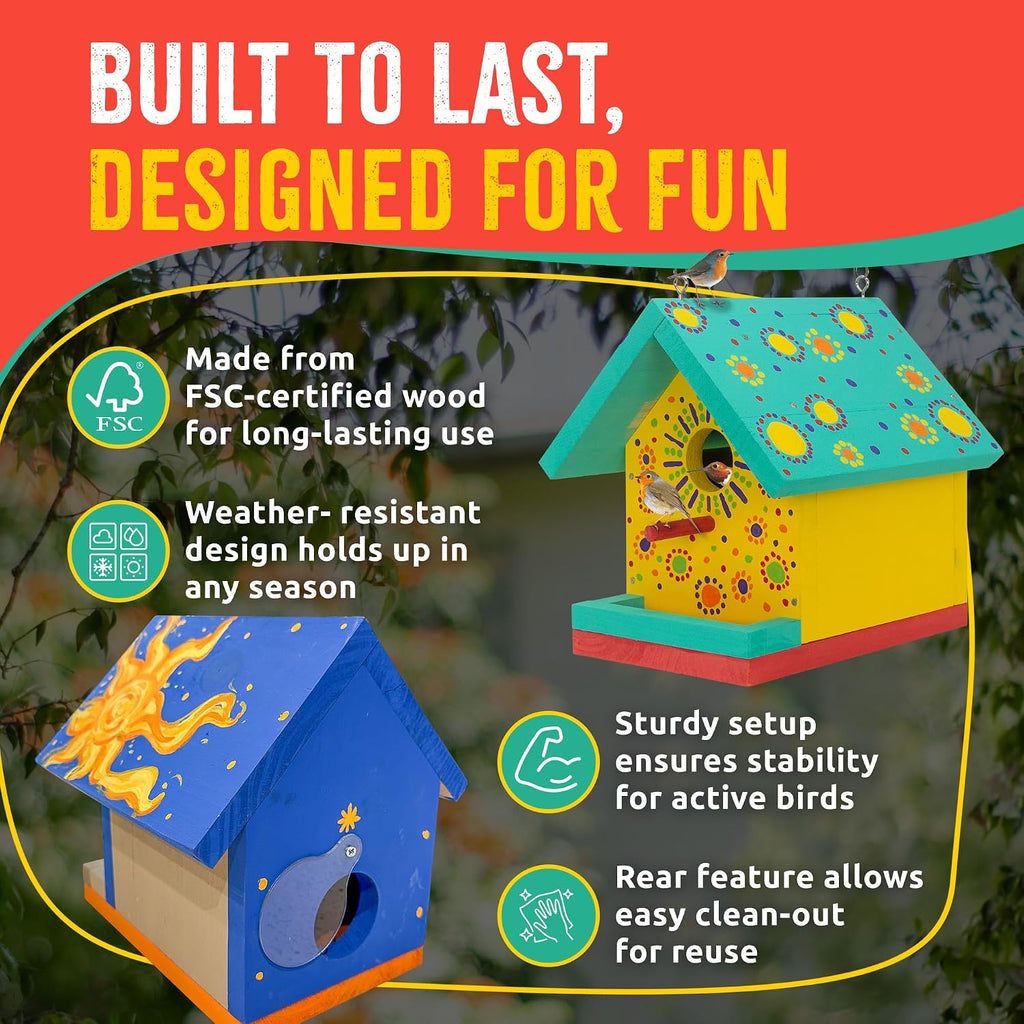 jr bird house kit, diy cedar wood birdhouse, package contents
