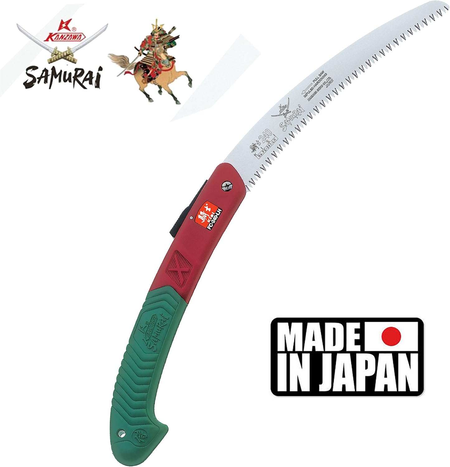 Samurai KISI FC-240-LH / 9 1/2" (24cm) Folding Curved Blade Saw Made in Japan