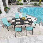 Patio Chairs Set of 8, Stackable Outdoor Dining Chairs for All Weather Textilene Fabric & Metal Frame, Outdoor Chairs Set for Backyard Deck Garden