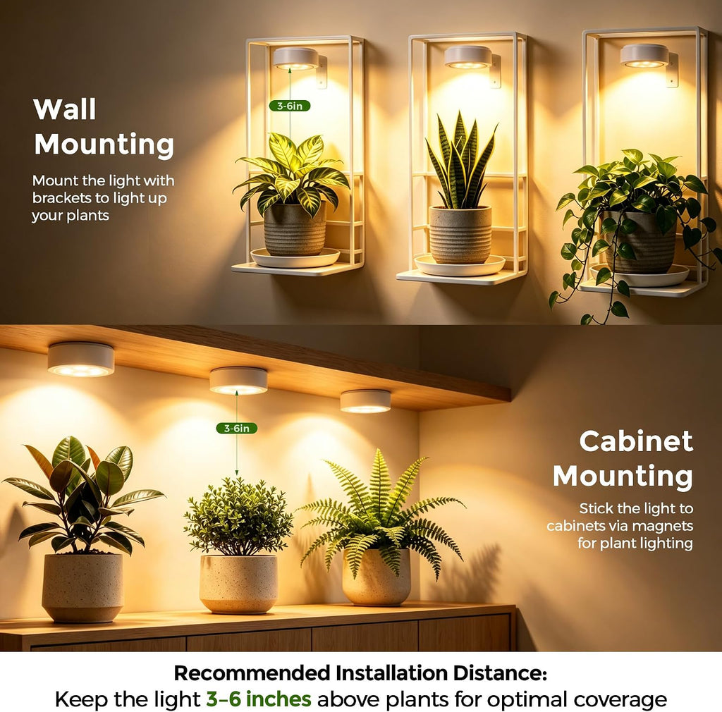rechargeable grow lights for indoor plants, 2 pack on a desk or shelf