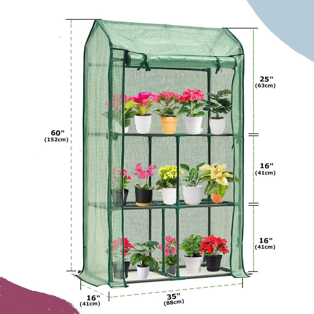 purlyu mini greenhouse for indoor outdoor, small plastic shown in use