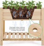 Yaheetech 34x18x30in Horticulture Raised Garden Bed 2pcs Planter Box with Legs & Storage Shelf Wooden Elevated Vegetable Growing Bed for Flower/Herb/Patio/Balcony, Natural Wood