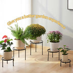 Plant Stand,5 Pack Heavy Duty Flower Pot Stands,Metal Decoration Racks,Round Plant Shelf for Planter Outdoor and indoor (Brown)