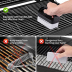 12 Pcs Griddle Cleaning Kit for Blackstone, Heavy Duty Grill Brush | Flat Top Grill Cleaning Kit with Grill Stone, Griddle Scraper & Griddle Brush, Easy to Remove Stain, BBQ Accessories