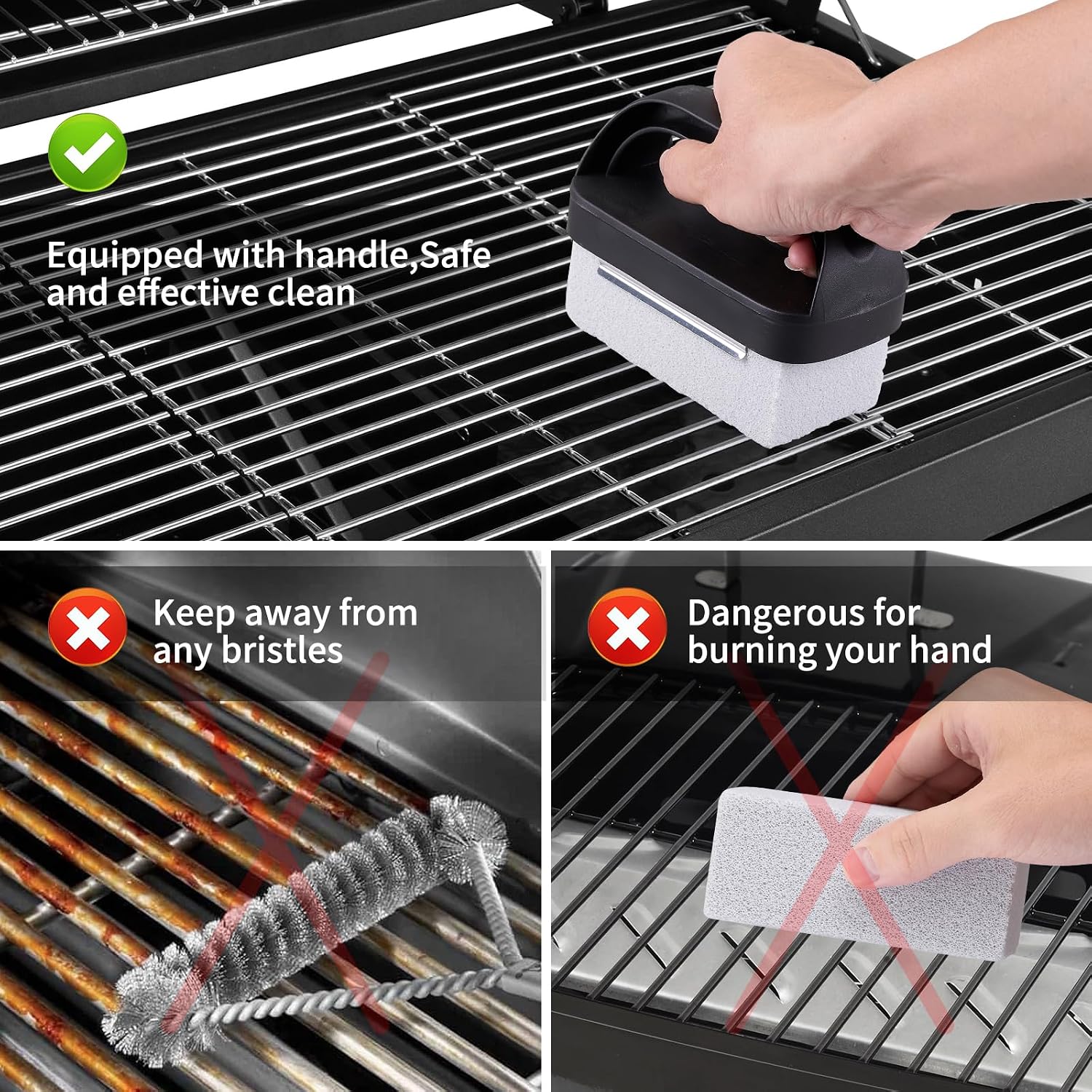 12 Pcs Griddle Cleaning Kit for Blackstone, Heavy Duty Grill Brush | Flat Top Grill Cleaning Kit with Grill Stone, Griddle Scraper & Griddle Brush, Easy to Remove Stain, BBQ Accessories