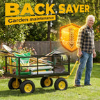 sekey 12 cu ft steel garden cart, 1600 showing dimensions