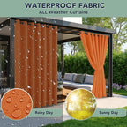 Patio Curtains Outdoor Waterproof - 6 Panels Privacy Weatherproof Outside Curtains with Grommets for Pergola, Gazebo, Porch, Cabana, Balcony, 54 x 95 Inch, Mecca Orange