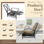 Oakcloud Adjustable Outdoor Lounge Chair Metal Patio Relaxing Recliner Chair with Removable Cushions(Brown)