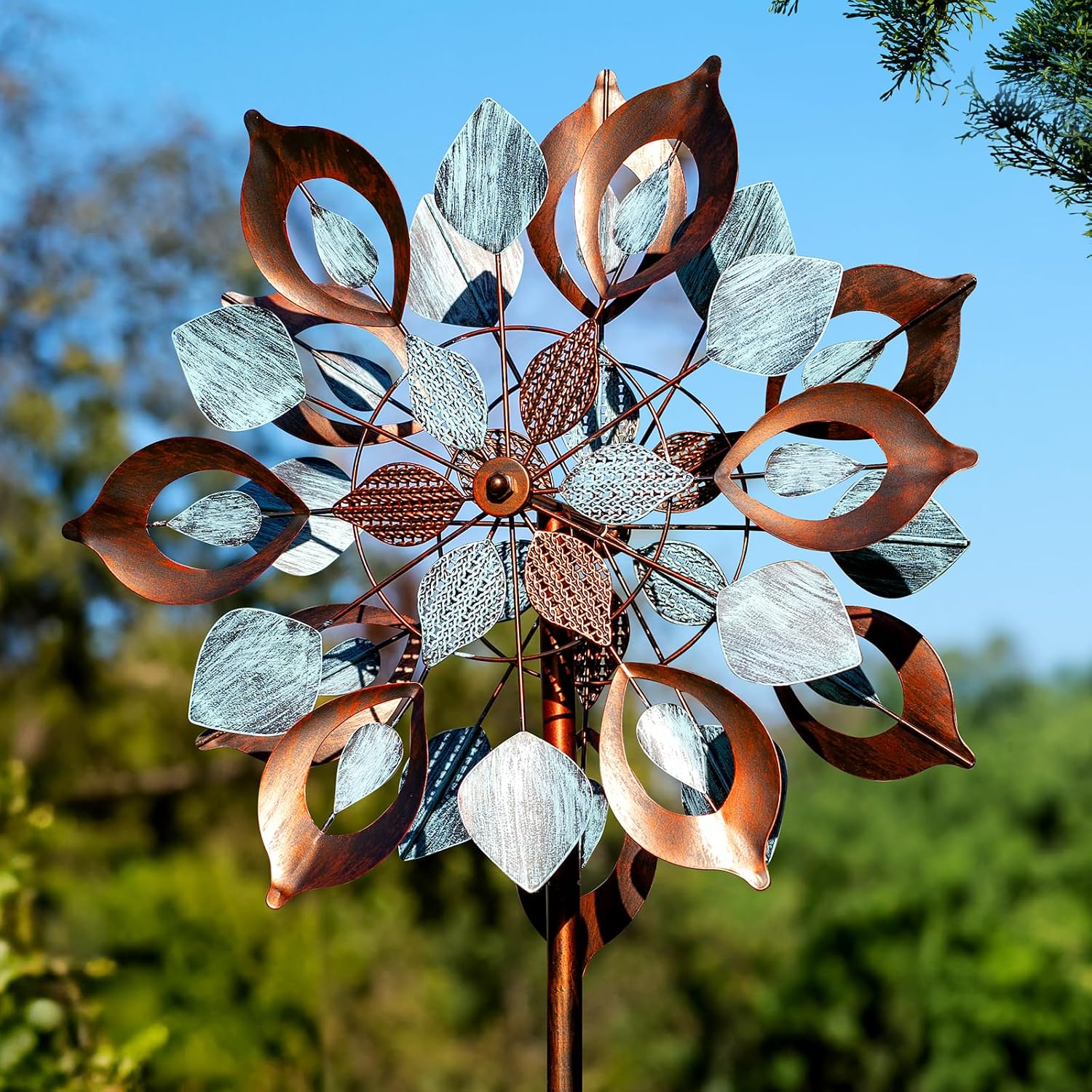 Wind Spinners Outdoor for Yard and Garden, 84 Inch Metal Large Outdoors Windmill Kinetic Wind Spinner, Outside Decor for Yard Art Lawn Backyard Landscape Patio(24" W x 84" H)