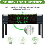 2PCS 48×24×30in Galvanized Raised Garden Bed,Metal Elevated Planter Box with Legs for Patio,Balcony,Backyard,300lb Capacity,Black