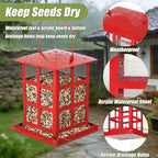 Bird Feeder, 6 LBs Large Capacity Bird Feeders for Outdoor Hanging | Heavy Duty Metal, Wild Birdfeeder, 4 Perches, Rainproof Waterproof, Easy to Fill and Clean, For Outside Garden Yard