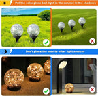 Solar Globe Lights Outdoor Waterproof-Solar Balls-Solar Garden Lights-Orbs for Outside 4 Pack Cracked Glass Ball for Lawn Patio Yard Backyard Decorations
