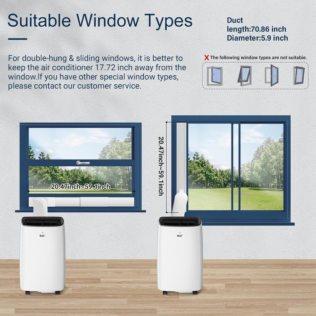 12000 btu portable air conditioner for rooms up, package contents