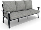 HOMREST Outdoor Couch Aluminum Patio Furniture Sofa, 3-Seat All-Weather Metal Outdoor Patio Furniture with Cushions, Grey