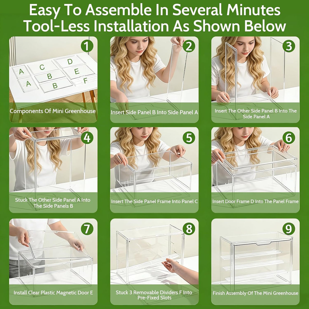 clear mini greenhouse indoor, small stackable tabletop portable, package contents