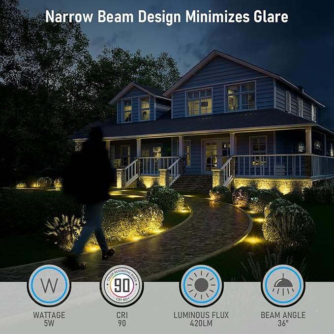 LEONLITE Dia. 4 Inch 5CCT Well Lights Landscape LED In Ground, 5 Color Temperature Selectable, 12-24V AC/DC CRI90 Low Voltage Outdoor Garden Landscaping, Aluminum Housing, Black, Pack of 6