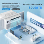 rovsun 8000 btu inverter window air conditioner with, close-up detail