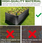 EDOSTORY Metal Raised Bed Garden Bed Kit, 8x4x2ft Tall Galvanized Planter Raised Garden Boxes Outdoor, Large Metal Raised Garden Beds for Flowers, Vegetables, Herbs