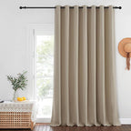 NICETOWN Taupe Blackout Curtains for Bedroom/Living Room 132 Inch Length - Thermal Insulated Room Darkening Grommet Top Window Curtains (100 by 132 - Inch, 1 Panel)