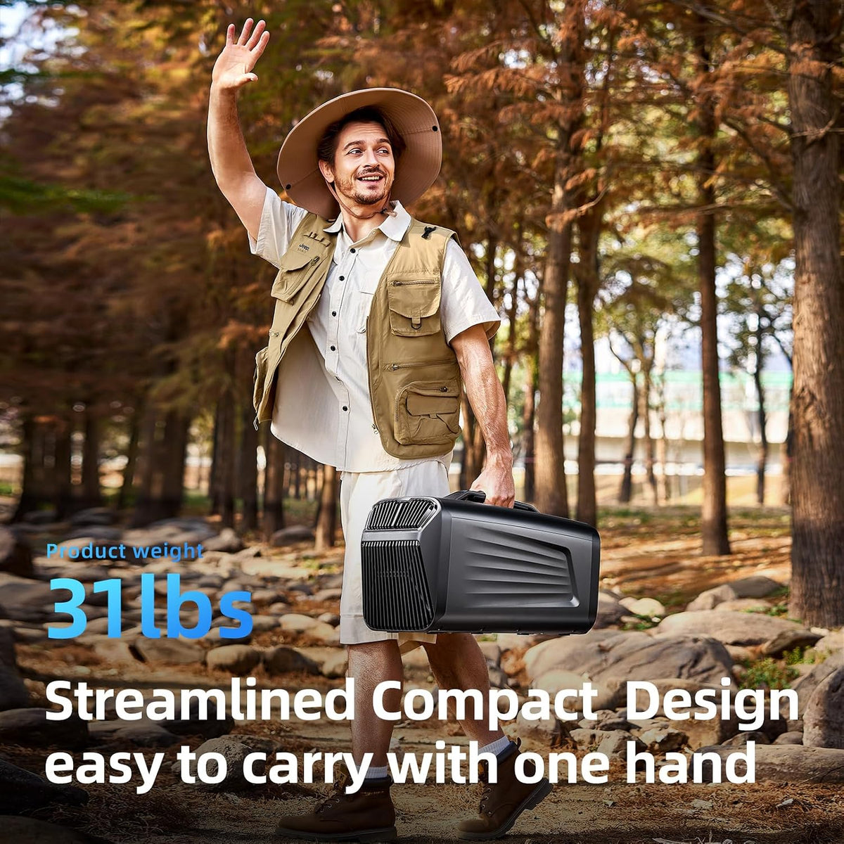 outohome portable camping air conditioner, 5200 btu tent, close-up detail