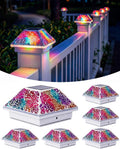 tuanse 6 pack mosaic solar post cap lights, main product view