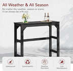 Stoog Outdoor Bar Table, All-Weather HIPS 40" Counter Height Bar Tables with Waterproof Top, Never Fade or Rot, Ideal for Patio, Hot Tub, Dining, Balcony, Poolside, Black