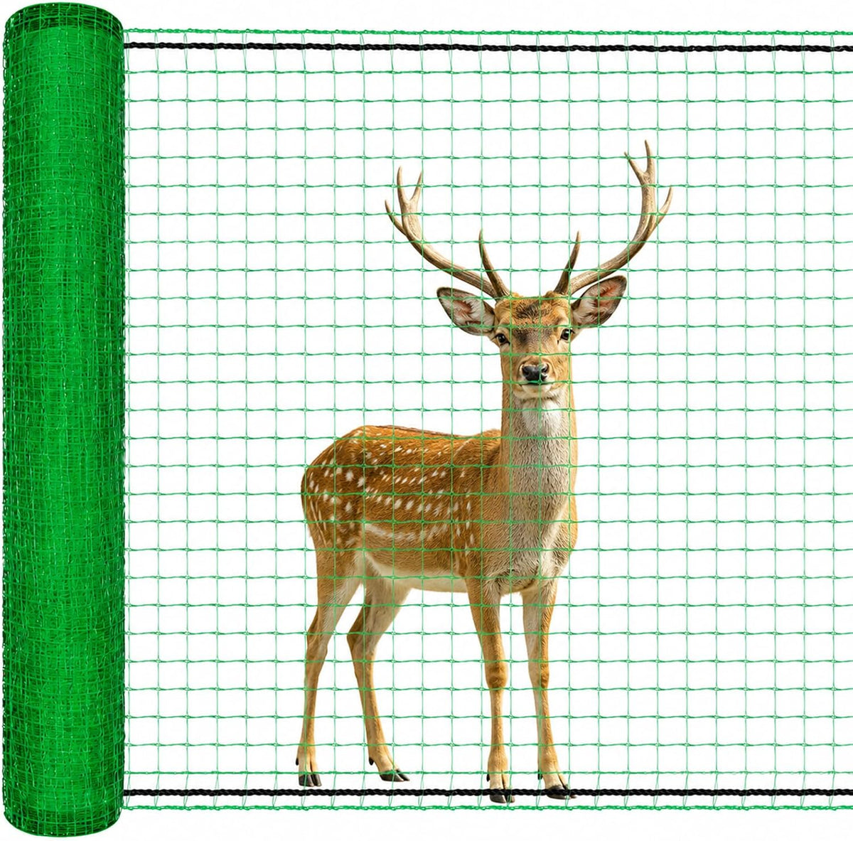 deer fence netting, 5x100 ft plastic mesh fence, main product view