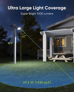 JACKYLED Solar Lights Outdoor 299 LED 1000 Lumens Bright Solar Wall Spotlight with 4000mAh Battery IP65 Waterproof Dusk to Dawn Auto Lighting for Front Door Balcony Shop Barn Garage (Black, 2-Pack)
