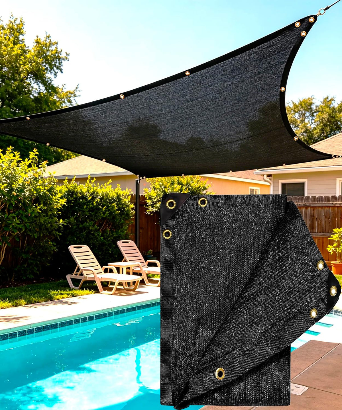 90%-95% black sun shade cloth 10ft x 18ft, main product view