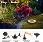 Flacchi Solar Lights Outdoor - Solar Powered Ground Lights Outdoor Solar Disk Light Waterproof Landscape Light for Patio Yard Pathway Walkway Driveway (Warm White, 2 Pack)