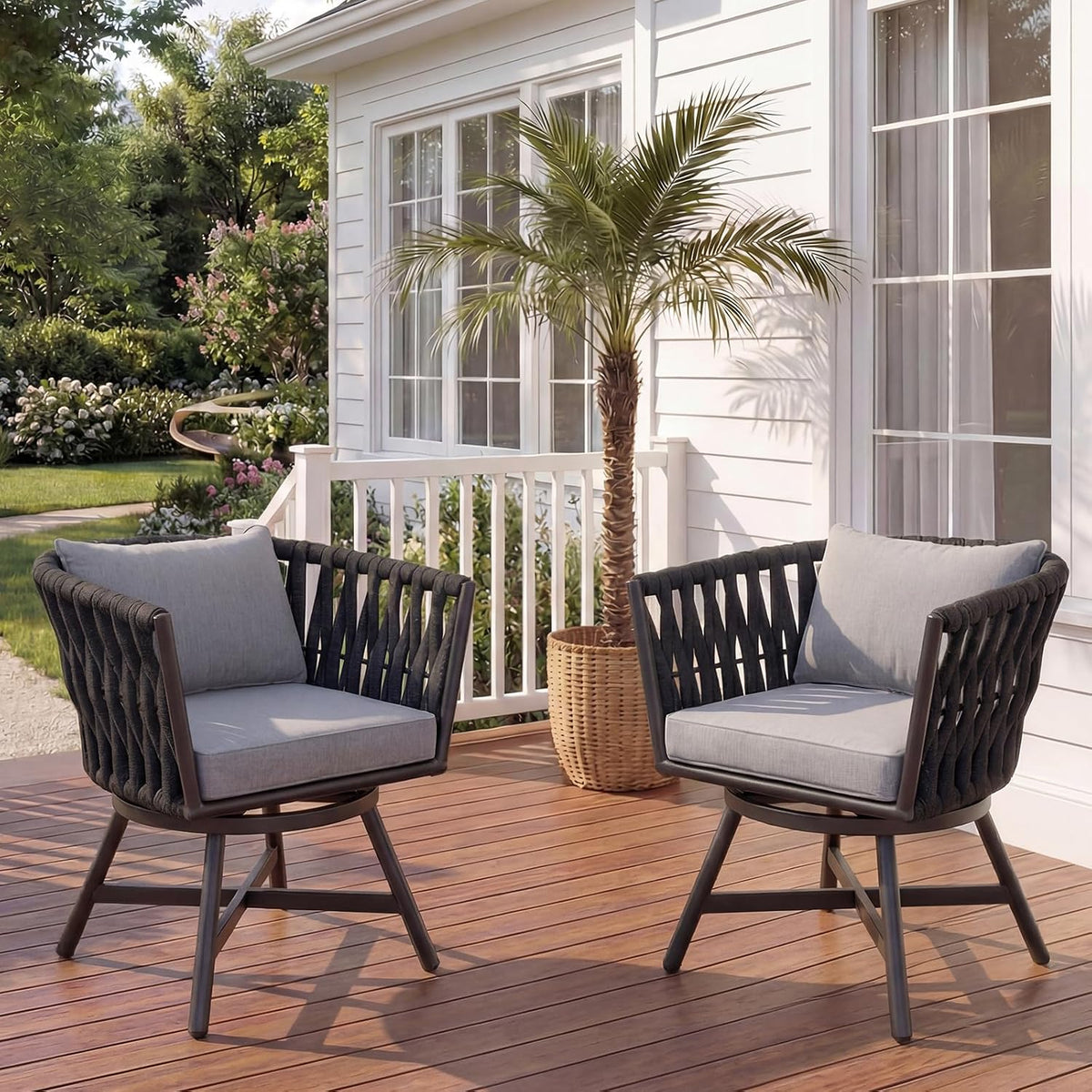 grand patio swivel dining chairs set of 2, main product view