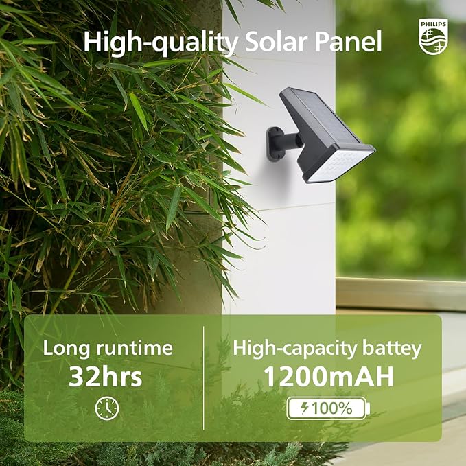 Philips 2 Packs Solar Spot Lights Outdoor Waterproof, 28 LED 7500K Solar Powered Landscape Pathway Lights, Dusk to Dawn Solar Spotlights for Garden, Yard, Lawn, Walkway, Driveway