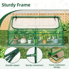 superlele 6x3x3ft mini greenhouse with 2 large zipper, side view