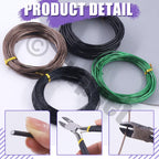 Swpeet 5Pcs 4 Sizes 1/1.5/2/ 3 mm Bonsai Training Wire 164 Feet Total with Wire Cutter, Aluminum Wire Bonsai Tool Kit, Bonsai Accessories for Bonsai Trees Indoor Garden DIY Tools