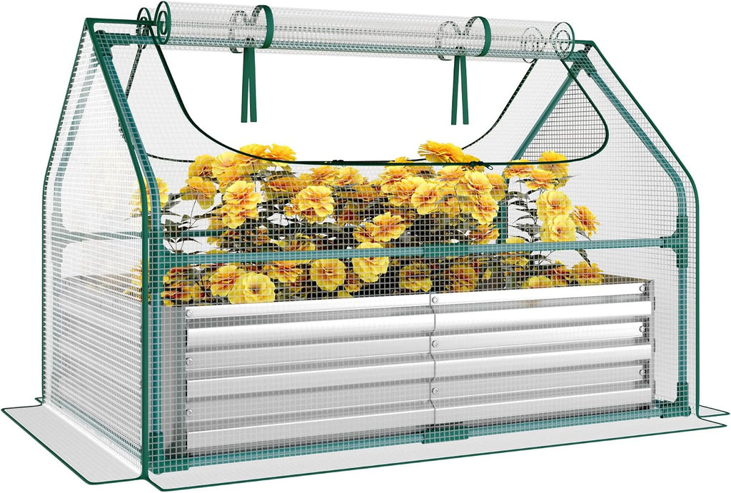 miory raised garden bed with pe cover, 4x2.5x1, main product view
