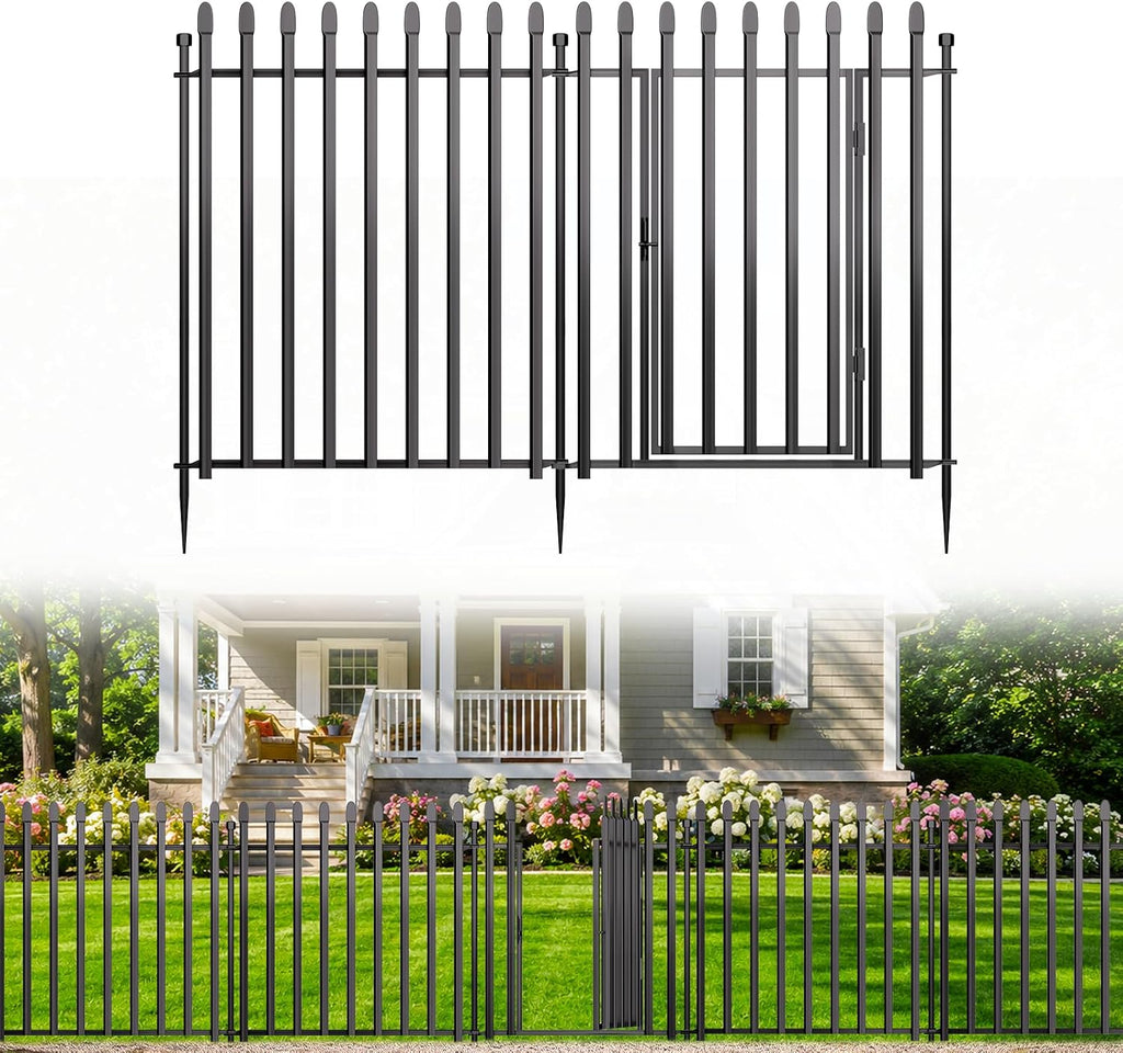 no dig decorative garden fence, 32in(h)×22ft(l), 10 panels, main product view