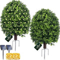 fake bushes boxwood balls,27‘’ faux boxwood topiary outdoor, main product view