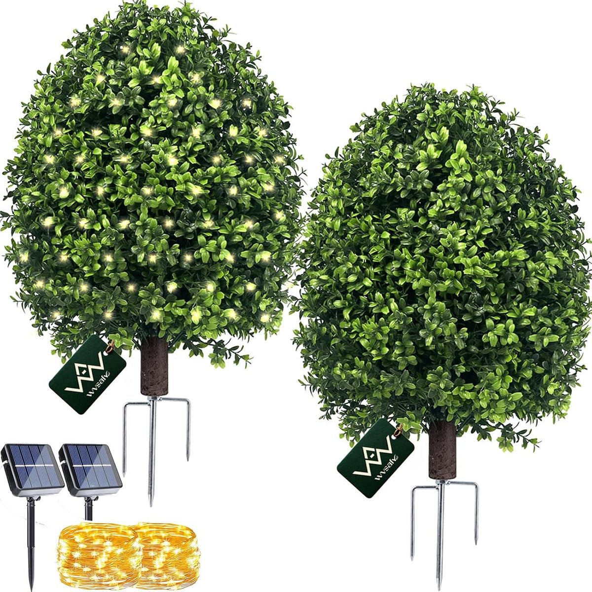 fake bushes boxwood balls,27‘’ faux boxwood topiary outdoor, main product view