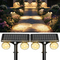 Solar Lights Outdoor Waterproof, Dual Heads Adjustable Solar Spot Lights Outdoor, 2-in-1 Motion Sensor Solar Powered Spotlight Landscape Lighting for Garden, Yard, Pathway- 2 Pack (Warm Light)