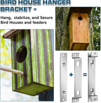 Blulu 2 Sets Bird House Hanger Bracket Stable Rust Proof Galvanized Steel Mounting Bracket for Securing Bird Houses Nesting Boxes Feeders, Quickly Remove for Cleaning (Silver)