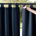 NICETOWN 2 Panels Outdoor Curtainss for Patio Waterproof 84 inch Long, Detachable Tab Top Room Darkening Outdoor Slider Blinds Window Treatment for Shower/Balcony, Navy Blue, 84 inch Wide