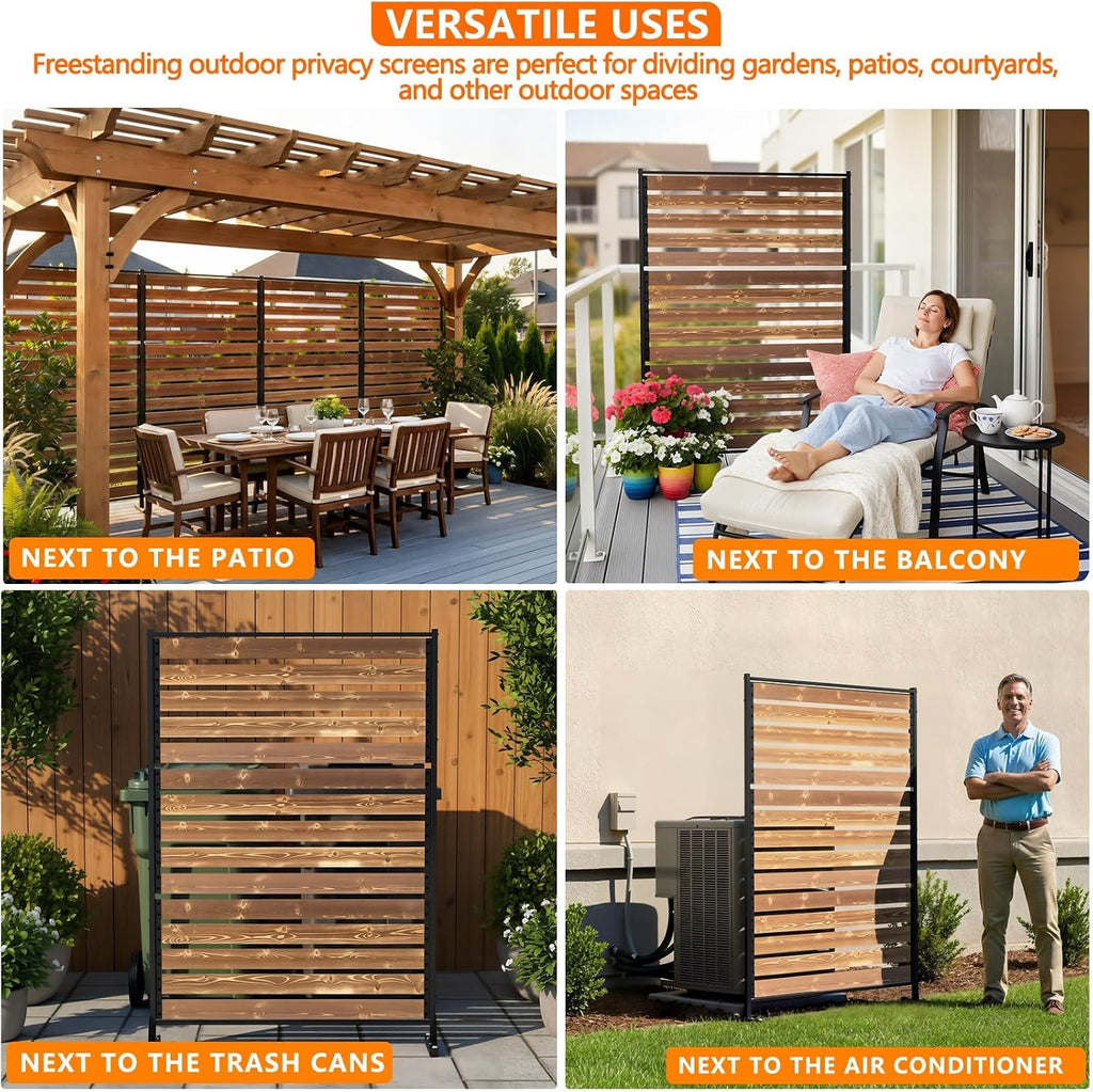 6ft wooden privacy screen, upgrade outdoor specialty anti-corrosion on a desk or shelf