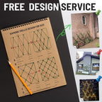 Wire Trellis for Climbing Plants Outdoor, 12-Set Wall Wire Trellis Kit with 1/8in x 53ft Stainless Steel Cable, T316 Espalier System for Fence and Garden DIY Projects