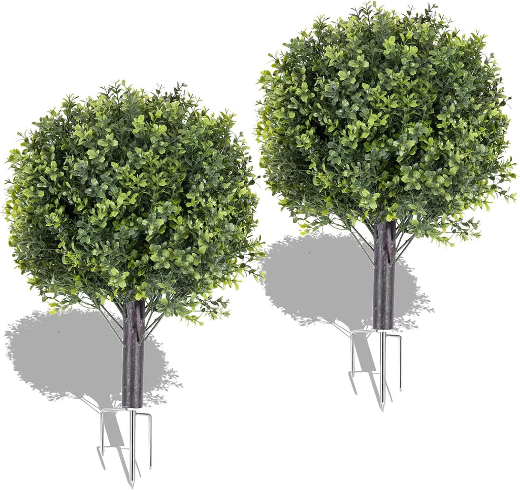24" set of 2 artificial boxwood topiary ball, main product view