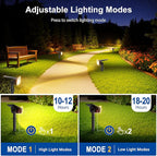 LETMY Solar Spot Lights Outdoor Waterproof with Bigger LED, 4 Pack 135°Adjustable Solar Lights Outdoor, 2-in-1 Wall Lights & 2 Modes Landscape Spotlights for Tree Yard Pathway Garden Decor(Warm White)