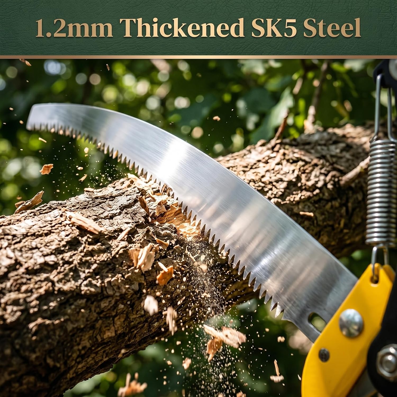 Tree Pruner Replacement Head, Pole Saw Trimmer Head with 3-Pulley System for Easy Cutting, 27Ft Heavy Duty Thickened Rope, Sharp SK5 Blade, for 1 inch Extension Poles
