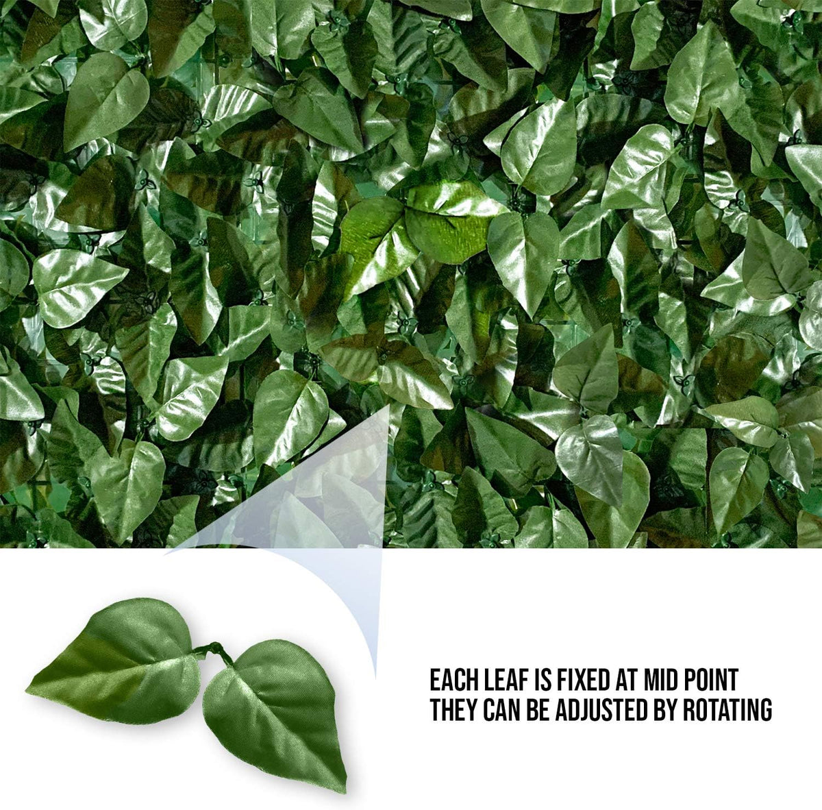 e&k sunrise 3 pcs 3'x8' faux laurel leaf, side view