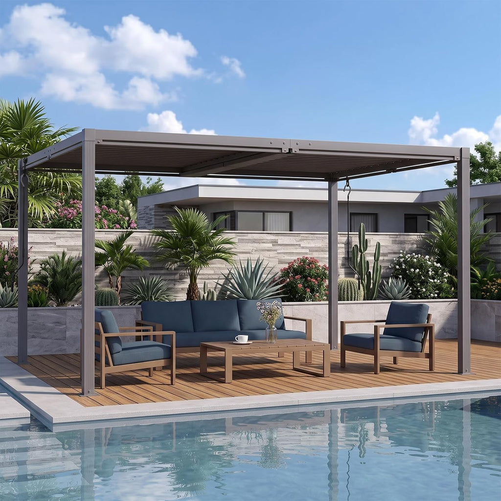 louvered pergola 10' x 13', outdoor aluminum pergola, main product view